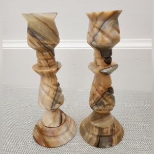 2 Vintage retro candlestick holder Flaw